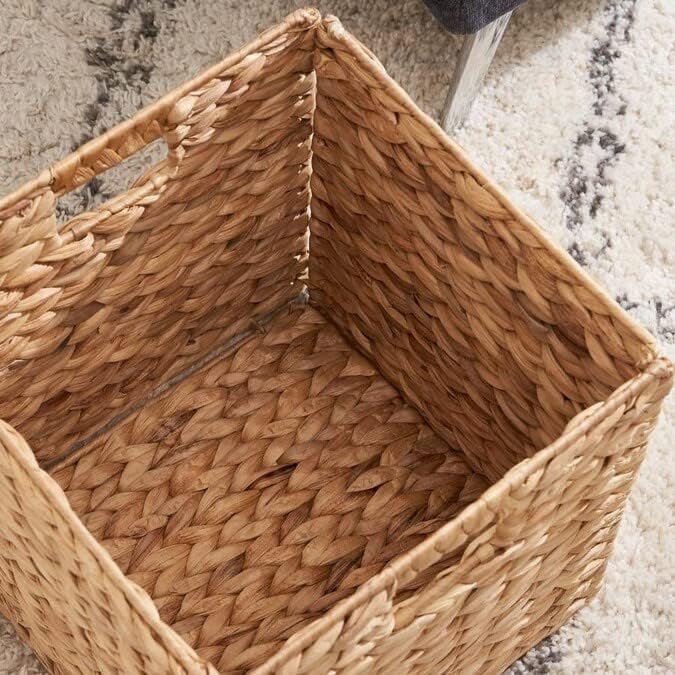 10.5 x 10.5 Storage Cubes – Water Hyacinth Wicker Baskets - Image 5