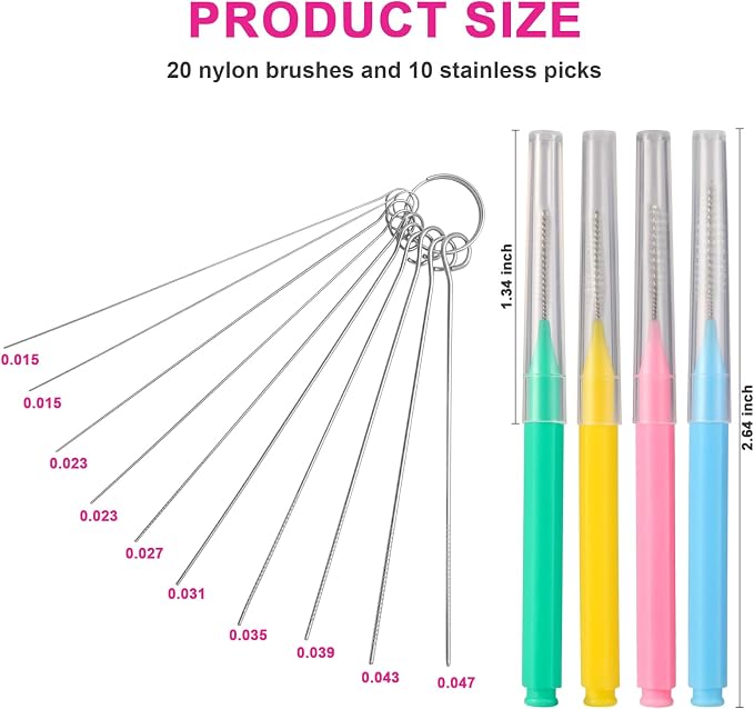 30 Pieces Tiny Brushes for Cleaning Shower Head, Shower Head Nozzle Cleaner - Image 3