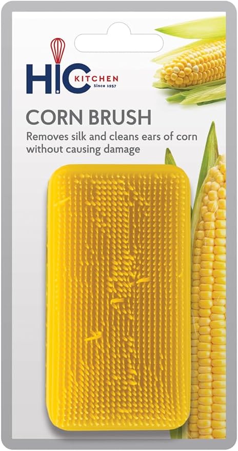 HIC Kitchen Corn Desilking Brush and Vegetable Scrubber, Dual-Textured Bristles - Image 5