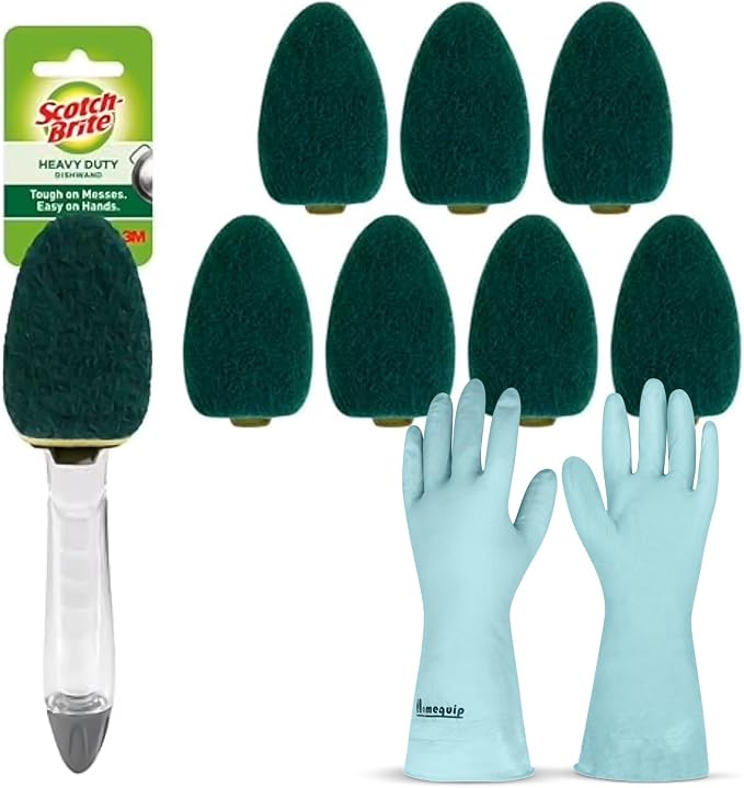 Scotch Brite Dishwand Kit, 3M Dishwand and 7 Scotch Brite Dishwand Refills by Scotch-Brite