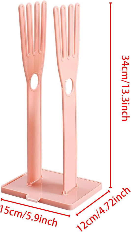 Kitchen Glove Holder Stand Dryer Rack Reusable Plastic Mitten Drying Organizer - Image 2