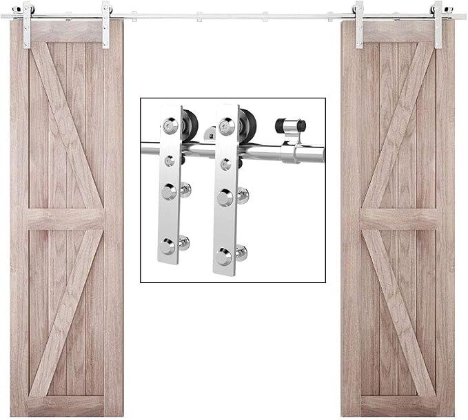 TSMST 10.5FT Sliding Barn Door Hardware Kit, Stainless Steel Heavy Duty Sturdy by TSMST