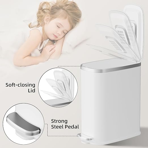 KUK Slim Bathroom Trash Can - Image 4