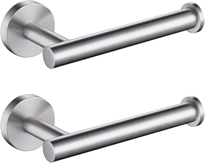 TASTOS Toilet Paper Holder SUS304 Stainless Steel Round Size Brushed Nickel 2 by TASTOS