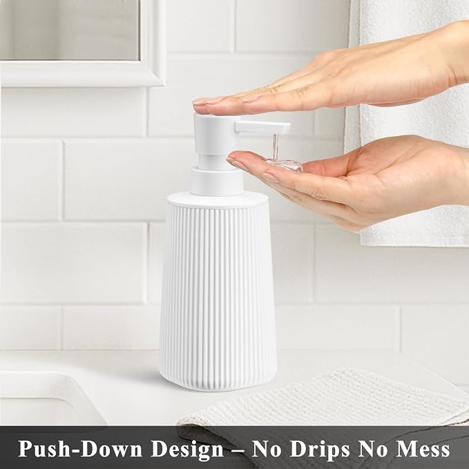 White Hand Soap Dispenser with No Rust Pump - Image 2