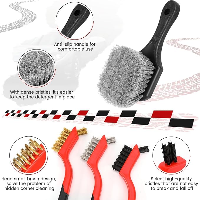 Car Detailing Brush Set, Car Wheel & Tire Brush - Image 3