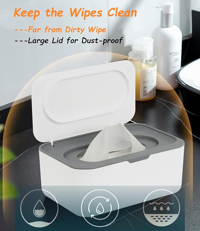 Wipes Dispenser, Wipe Holder for Baby & Adult, Seposeve Refillable Baby Wipe - Image 2