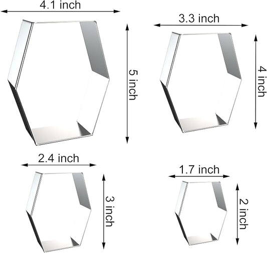 Long Hexagon Cookie Cutters Shapes Set - Image 2