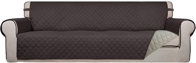 PureFit Reversible Quilted Sofa Cover, Water Resistant Slipcover Furniture by PureFit