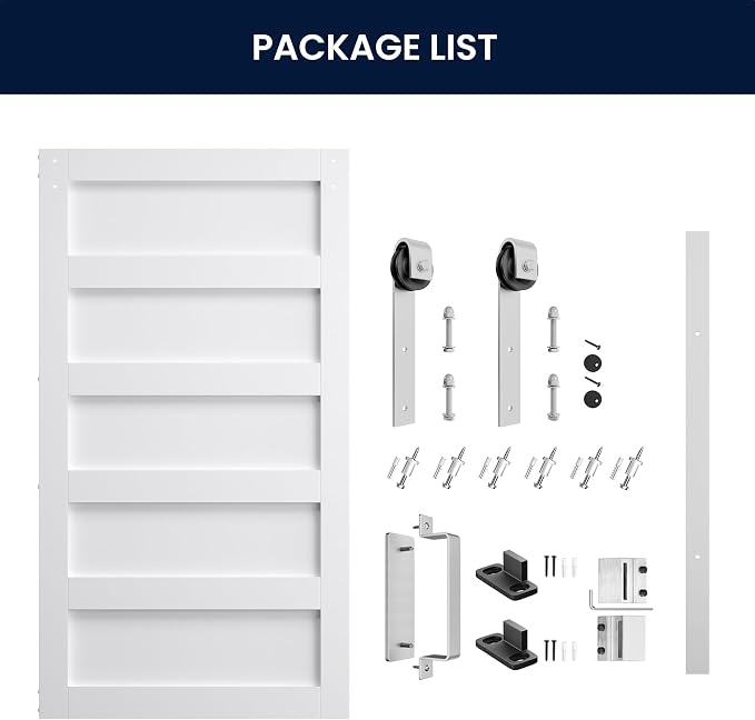 SmartStandard 48x96 inch White Barn Door - Image 7