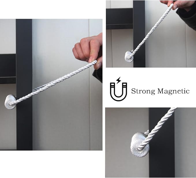 Magnetic Curtain Tiebacks 6 Pack White Curtain Rope Tieback Curtain Holders - Image 5