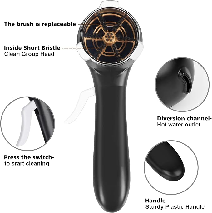 Espresso Coffee Machine Cleaning Brush, 360° Cleaning Push-Up Coffee Maker Brush - Image 2