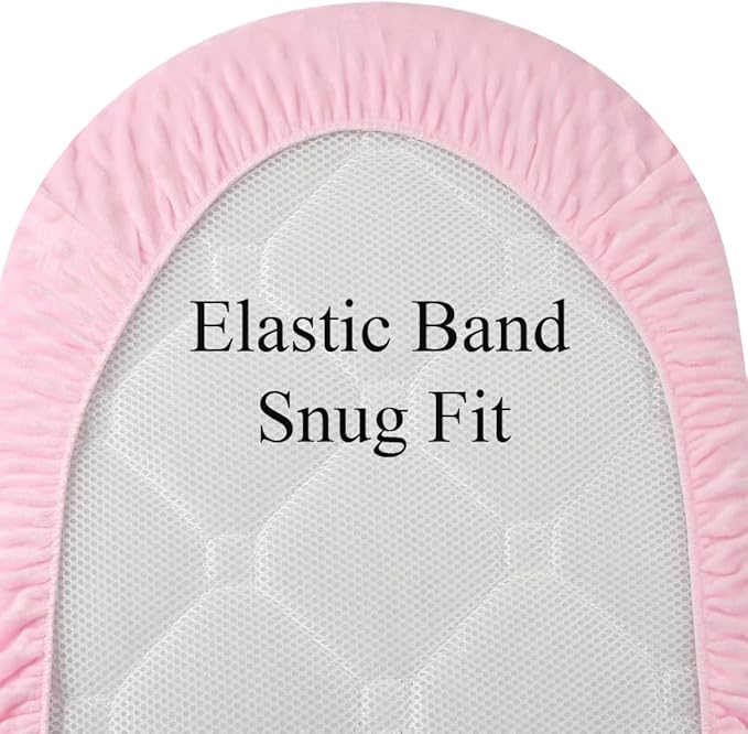 Dot Bassinet Sheet Set 2 Pack Stretch Fitted Cradle Sheets,Ultra Soft Thick Universal Fit Oval Rectangle Hourglass Pad/Mattress, for Baby Girls and Boys White Pink
