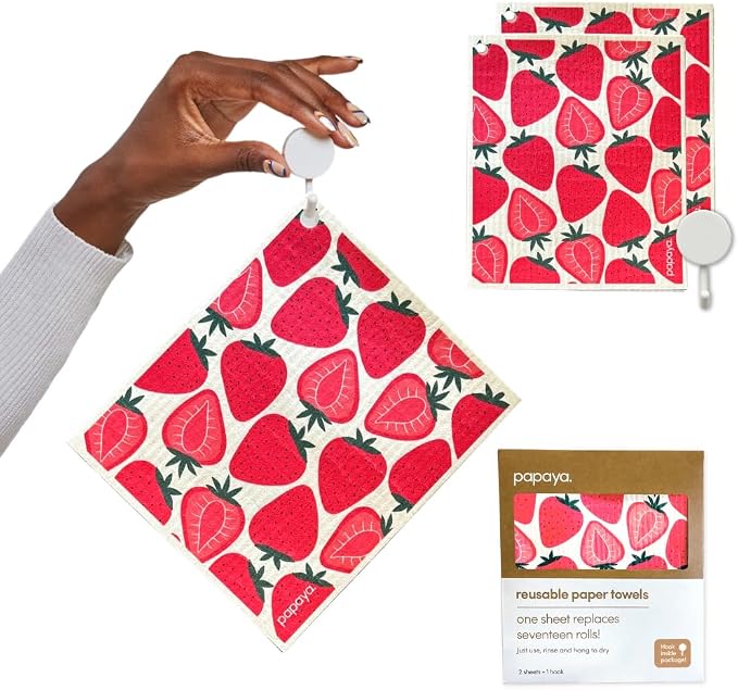 Papaya Reusable Paper Towels, Premium Swedish Dishcloths by Papaya