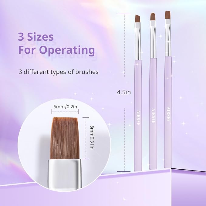AIRSEE Nail Art Clean Up Brushes, Painting Brushes, Art Design DIY Tools - Image 7
