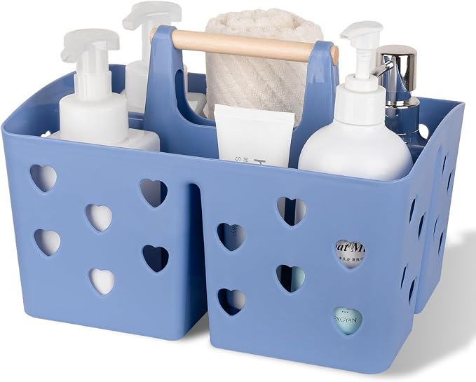 Anyoifax Portable Shower Caddy Plastic Shower Basket Organizer Divided Bathroom by Anyoifax