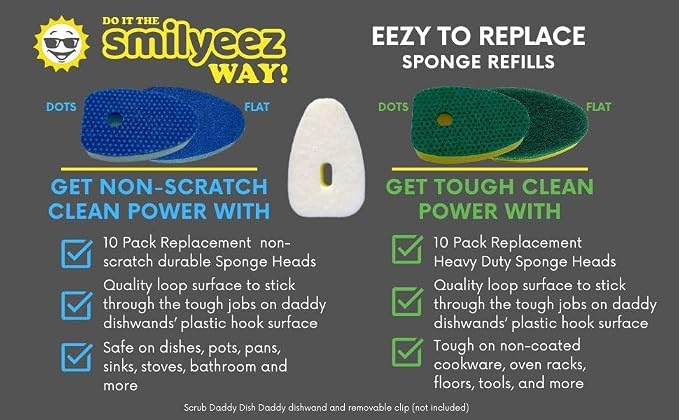 Smilyeez Green Heavy Duty Scrubbing Sponge Refill - Image 7