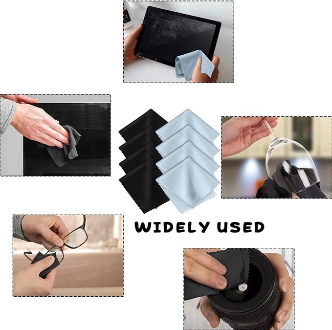 8-Pack Premium Microfiber Cleaning Cloths -Ultra-Soft, Streak-Free, Suitable - Image 3