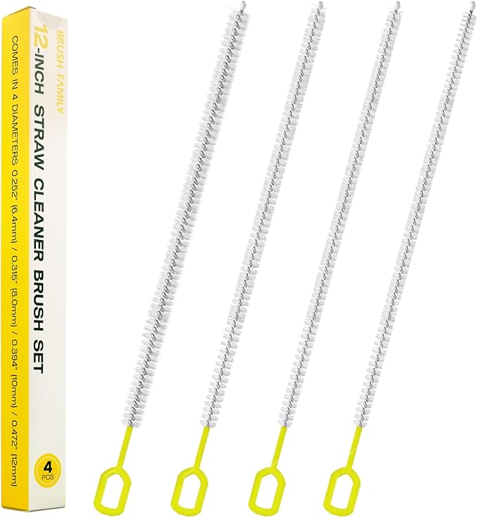 Straw Clean Brush Extra Long 12 Inch Straw Tube Brushes by BRUSHFAMILY