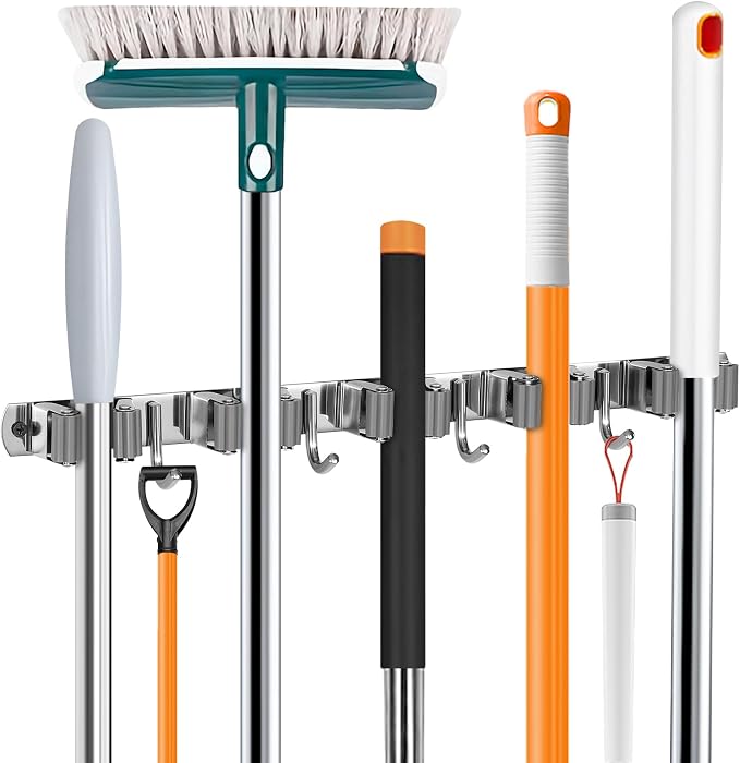 Broom Holder Wall Mount, Broom Organizer Wall Mount Stainless Steel Broom and by UNIFUN