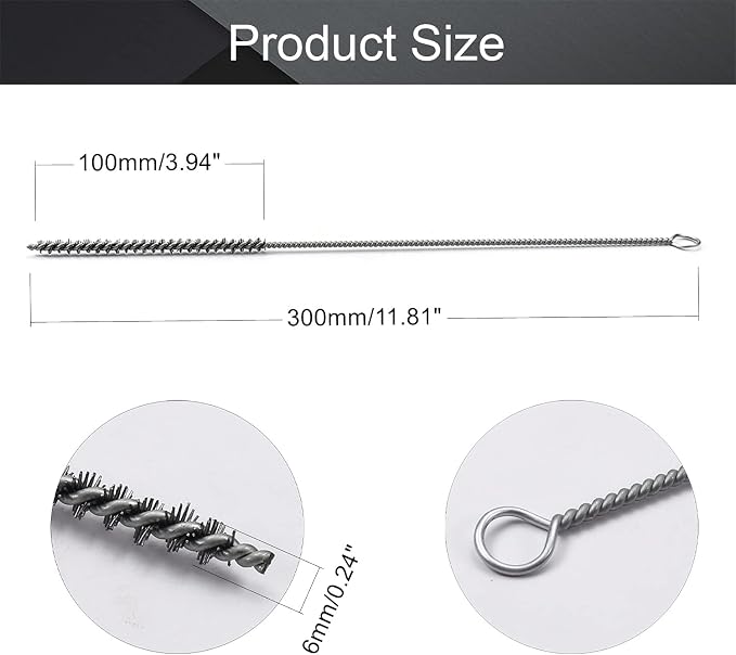 Utoolmart Steel Wire Cleaning Brush, Spiral Power Tube Brush, Steel Wire Tube - Image 2