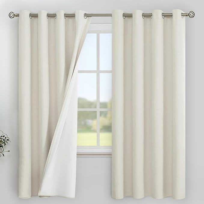 YoungsTex Natural Linen 100% Blackout Curtains 68 Inch Length by YoungsTex