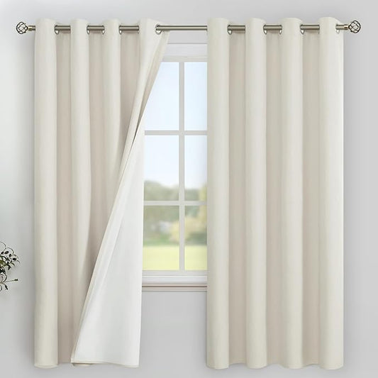 YoungsTex Natural Linen 100% Blackout Curtains 68 Inch Length by YoungsTex