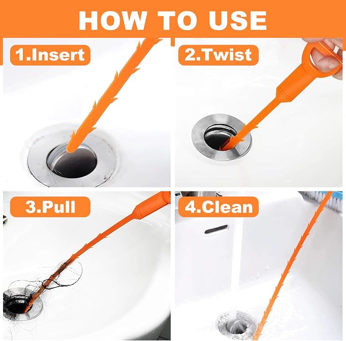 Drain Clog Remover, Effective Drain Snake Hair Drain Clog Remover, Ideal Drain - Image 2