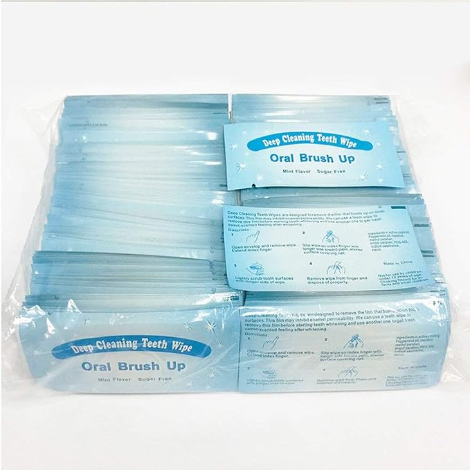 100pcs Disposable Textured Deep Cleaning Teeth Wipes Finger Brush Oral Brush - Image 7