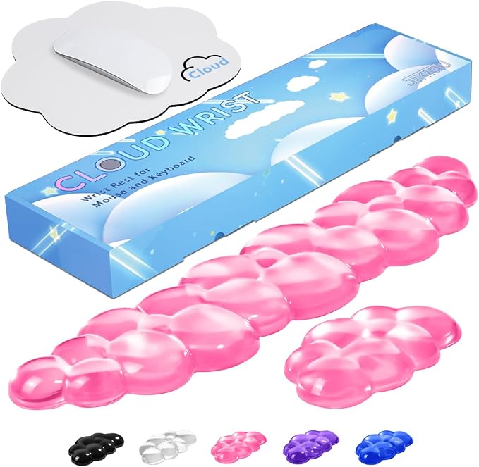 JIKIOU Clear Gel Wrist Rest for Keyboard and Mouse, Cool Silicone Mouse Wrist by JIKIOU