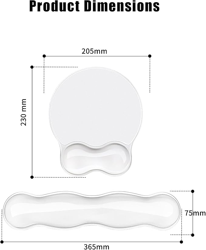 Mouse Pad with Wrist Rest, Soft Cloud Gel Keyboard Mouse Pad Set with Hand - Image 8
