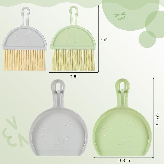 Small Broom and Dustpan Set, Broom Dustpan Brush, Handheld Dust Pan - Image 3