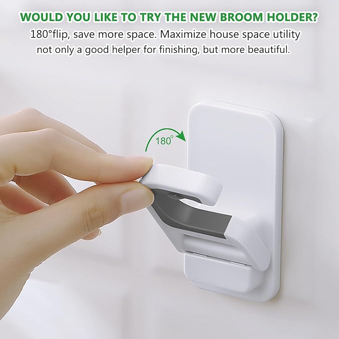 3pack Broom and Mop Holder Wall Mount No Drill Mop and Broom Gripper Mop Handle - Image 6