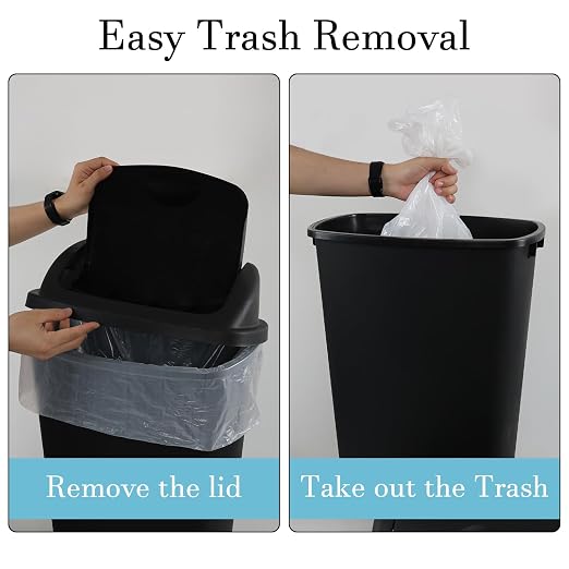 13 Gallon Black Outdoor Garbage Can - Image 4