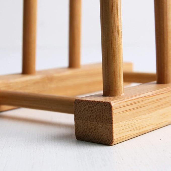 Kunovo Bamboo Dish Rack, Pot lid/Plate/Cutting Board Organizer - Image 7