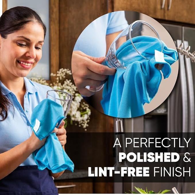 Longmann Microfiber Glass Cleaning Cloths | Streak Free Windows & Mirrors | - Image 4