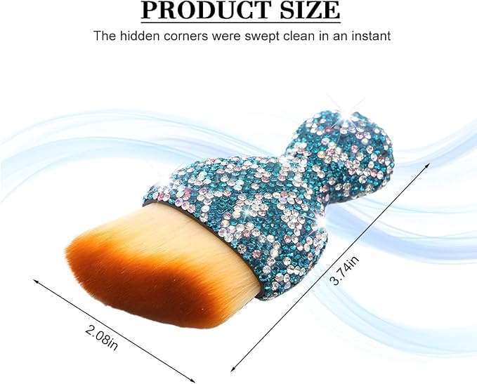 Bling Car Detailing Brush, Crystal Rhinestone Non-Scratch Vehicle Cleaning Dust - Image 2