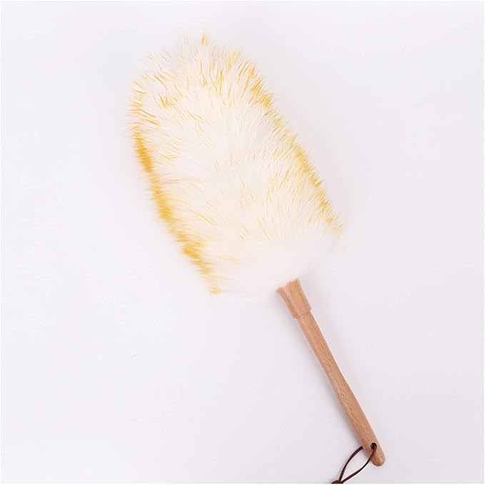 Pure Lambs Wool Duster with Wood Handle, Fluffy Lambswool Duster, Thicken by Unknown