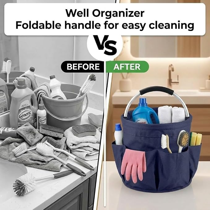 Multifunctional 17L Cleaning Caddy, Foldable 600D Organizer Bag - Image 5