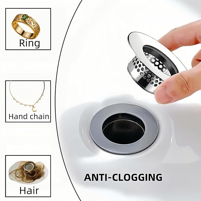 Bathroom Sink & Bathtub Drain Filter Strainer Set - Image 3