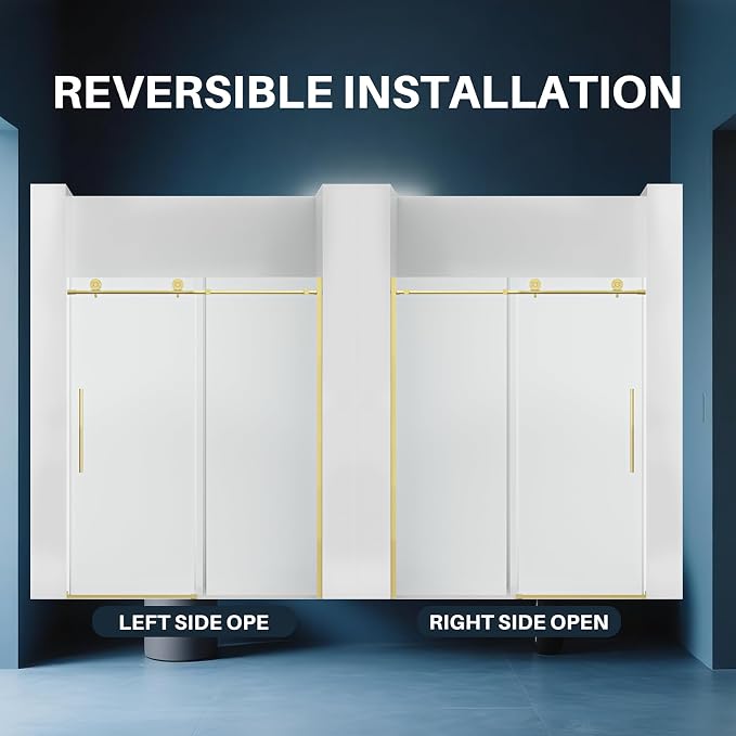 WinZo Frameless Shower Door 56-60 in W x 75 in H, Sliding Shower Door - Image 9