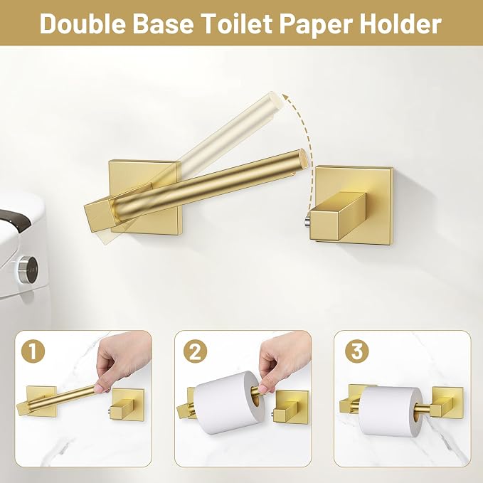 Towel Ring Set 4 Piece Bathroom Hardware Set Includes Towel Ring 2 Towel Hooks - Image 4