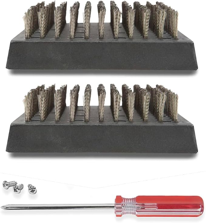 BBQ-AID 2-Pack Wire Grill Brush Replacement Heads, Grill Cleaning Bristle Brush by BBQ-AID