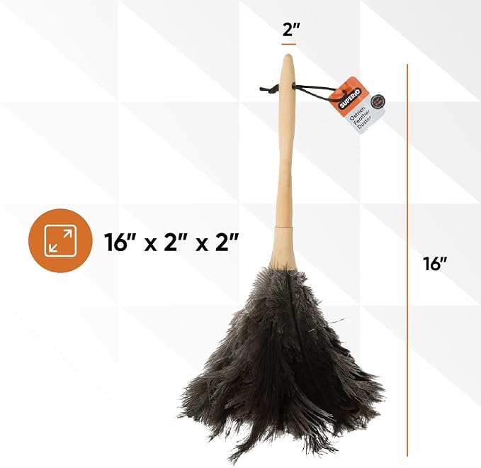 Superio Ostrich Feather Duster Fluffy Dust Remover, - Image 2