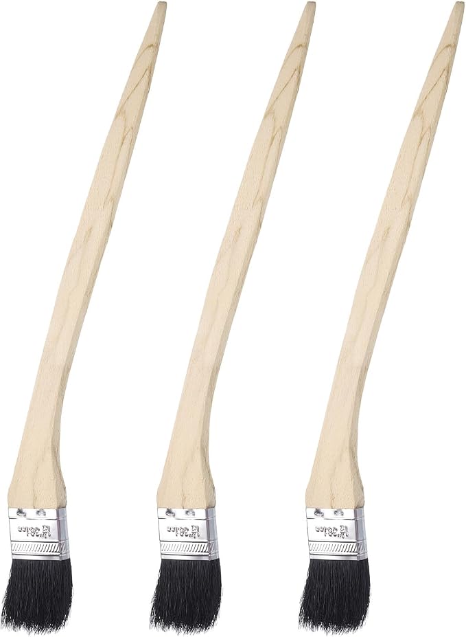 uxcell 3pcs Bent Radiator Paint Brush 1.5" Width Curved Wall Paint Soft Bristle by uxcell
