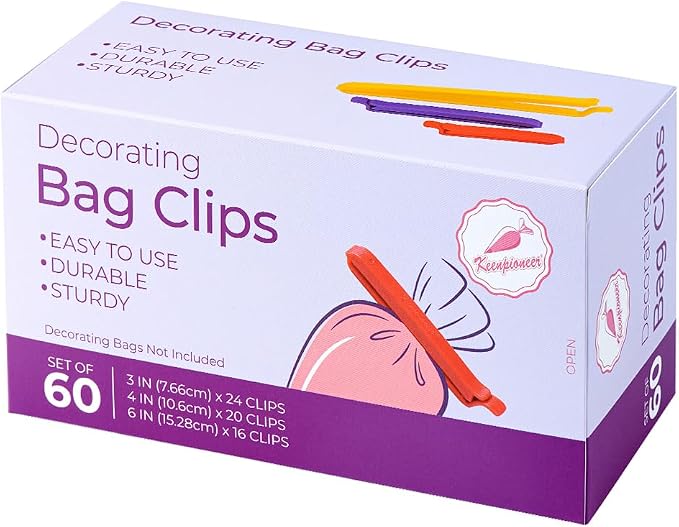 Keenpioneer Decorating/Icing Bag Sealing Clips, 60 Pack, 4inch and 6inch long by Keenpioneer