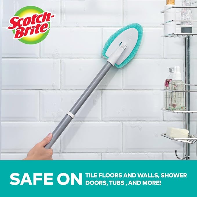 Scotch-Brite Extendable Tub & Tile Scrubber Kit, Includes 1 Handle and 3 - Image 5