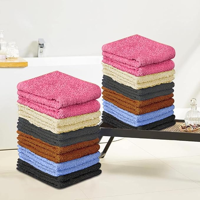 100% Cotton Washcloth Set 24 Packs – Soft, Absorbent Face Towels - Image 5