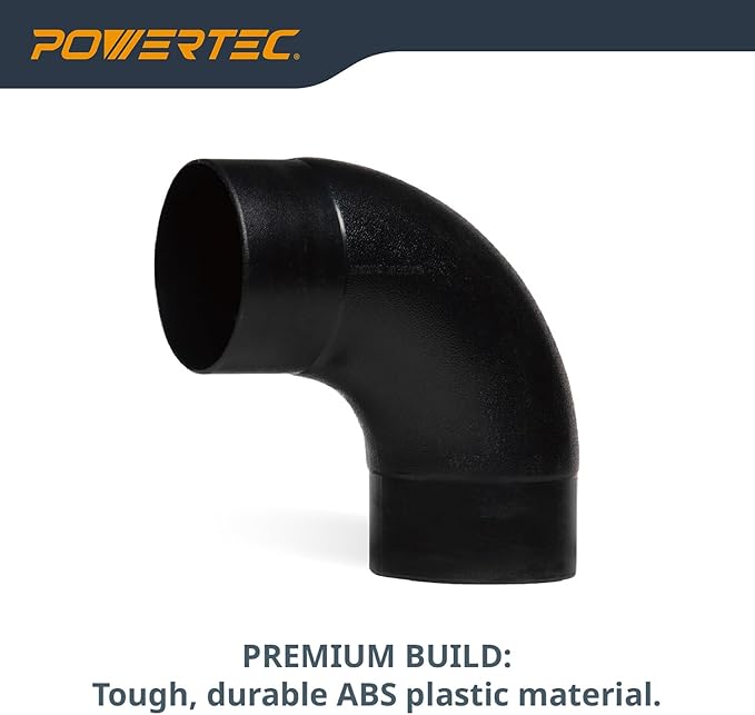 POWERTEC 70105 4" Elbow Dust Hose Connector, 90 Degree Elbow - Image 4