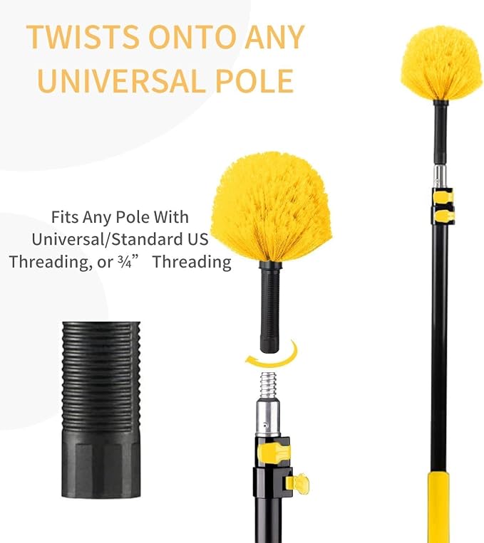 Cobweb Duster Brush Head, Spider Web Cleaning Tool, Indoor & Outdoor Use - Image 2